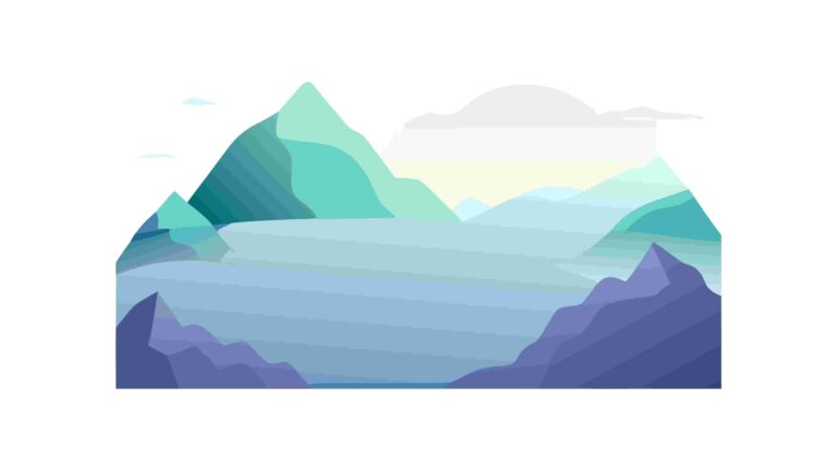 Serene Mountain Lake Landscape, Peaceful Nature Scenery, vector design Generative AI