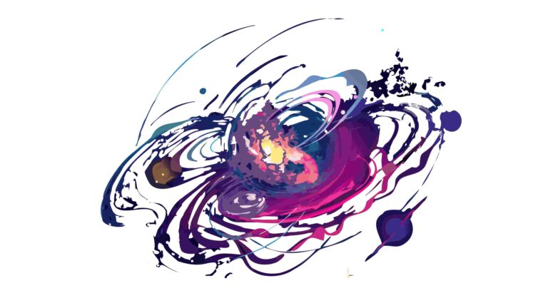 Abstract Cosmic Swirl of Vibrant Colors, vector design Generative AI