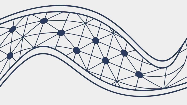 Abstract Wavy Network Lines, Digital Connectivity, vector design Generative AI