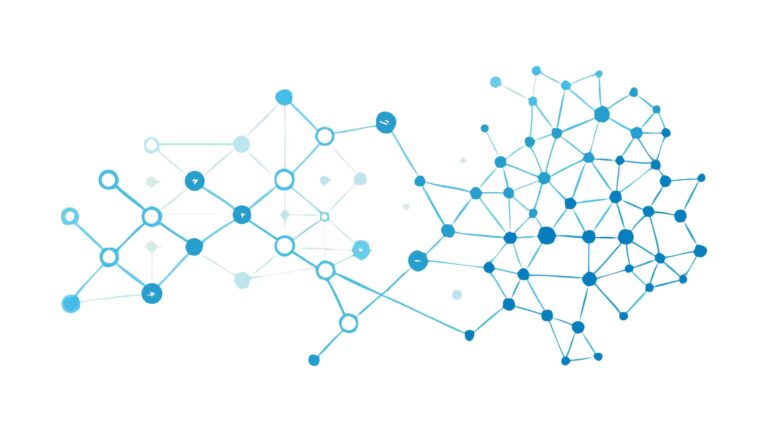 Abstract Connected Dots Network, Digital Technology Art, vector design Generative AI