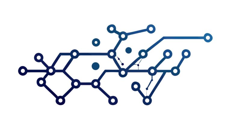 Abstract Circuitry Shape with Connected Nodes, vector design Generative AI