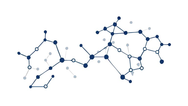 Blue Abstract Molecular Structure Network, vector design Generative AI