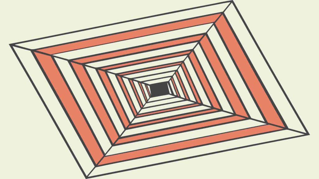 Abstract Square Tunnel with Geometric Pattern, vector design Generative AI