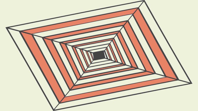 Abstract Square Tunnel with Geometric Pattern, vector design Generative AI