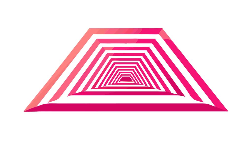 Abstract Triangular Tunnel with Gradient Colors, vector design Generative AI