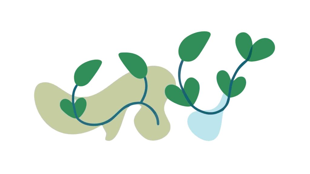 Minimalist Abstract Green Plant Elements, vector design Generative AI