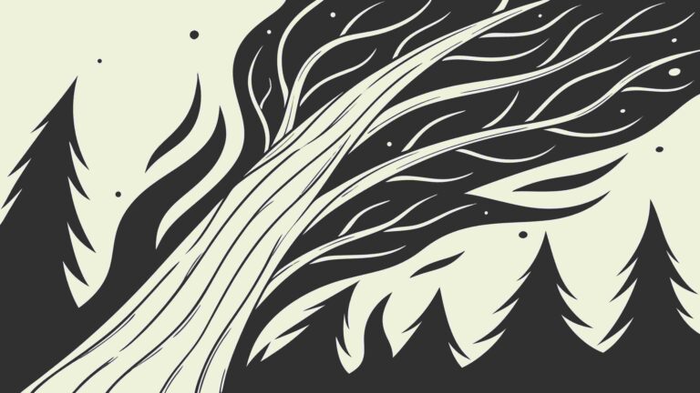 Abstract Stylized Forest Trees, Nature Landscape, vector design Generative AI