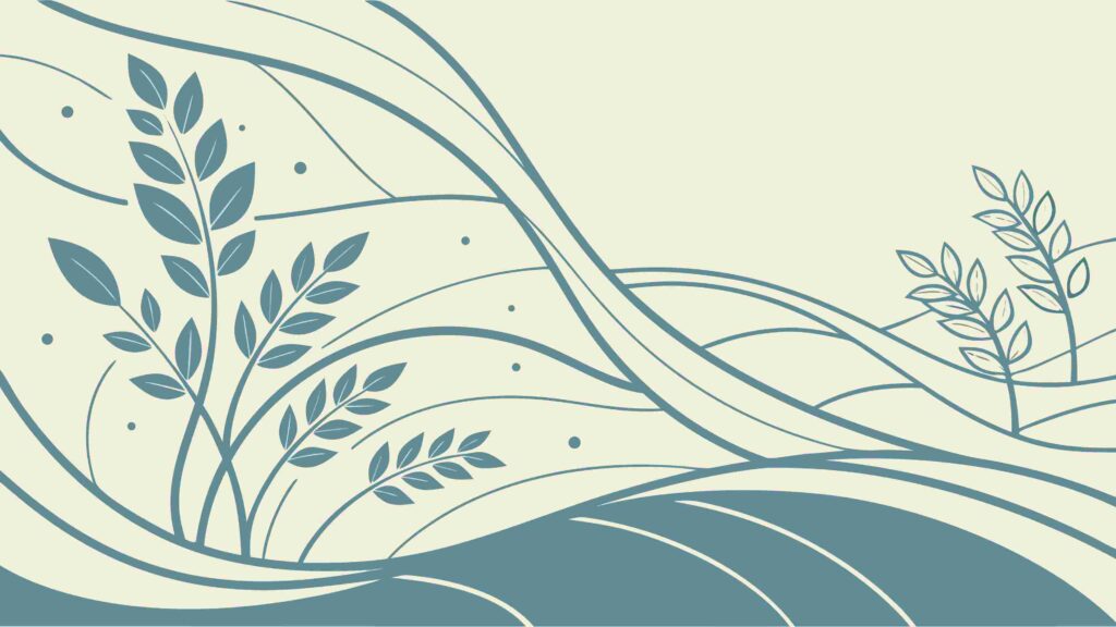 Wavy Wheat Field with Abstract Flowing Lines, vector design Generative AI
