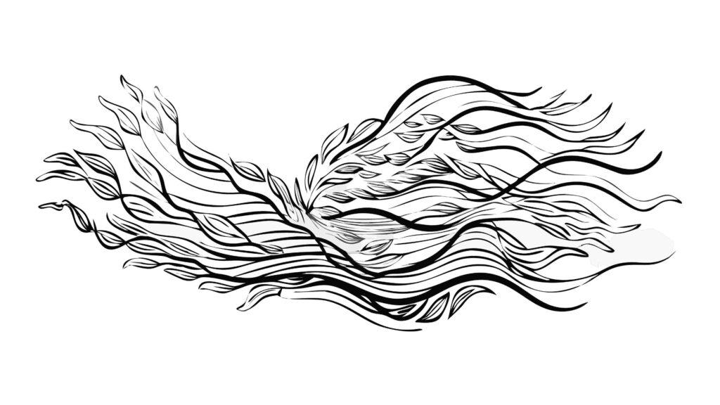 Abstract Dynamic Wind Swirls and Lines, vector design Generative AI