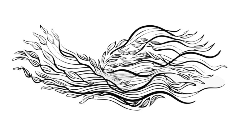 Abstract Dynamic Wind Swirls and Lines, vector design Generative AI