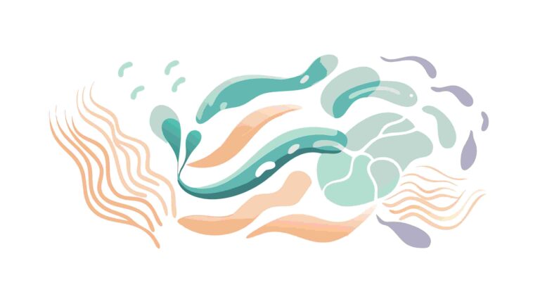 Abstract Flowing Shapes, Dynamic Liquid Air Elements, vector design Generative AI