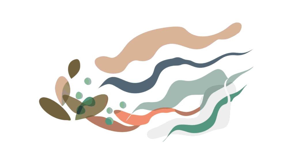 Abstract Organic Shapes and Wavy Elements, vector design Generative AI