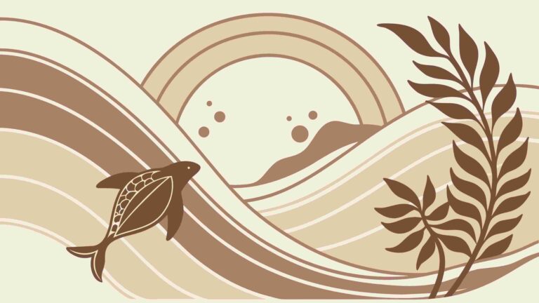 Dolphin Leaping Over Rainbow in Water with Plants, vector design Generative AI