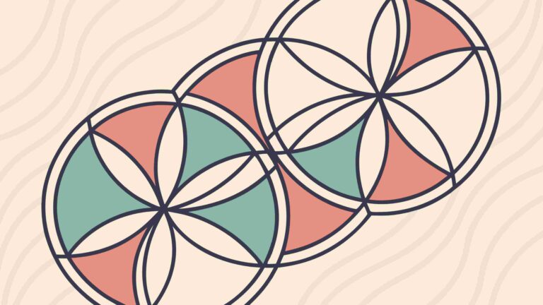 Interlocking Geometric Wheels Pattern Design, vector design Generative AI