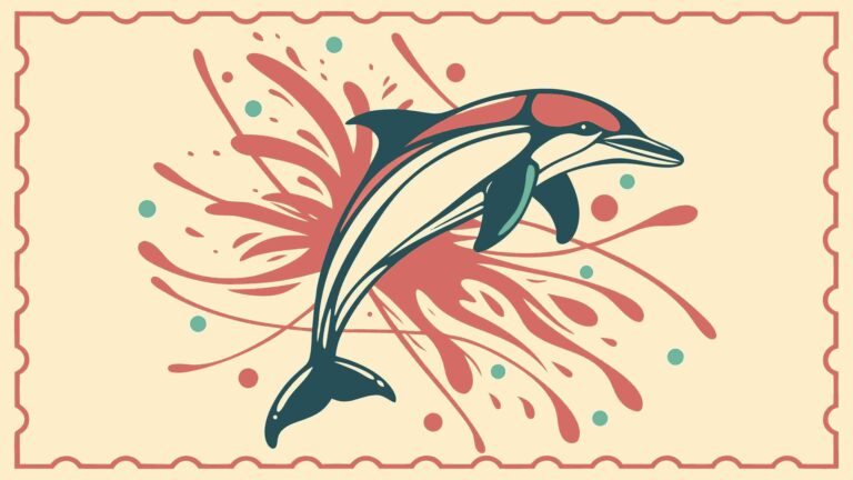 Leaping Dolphin with Vibrant Artistic Paint Splatters, vector design Generative AI