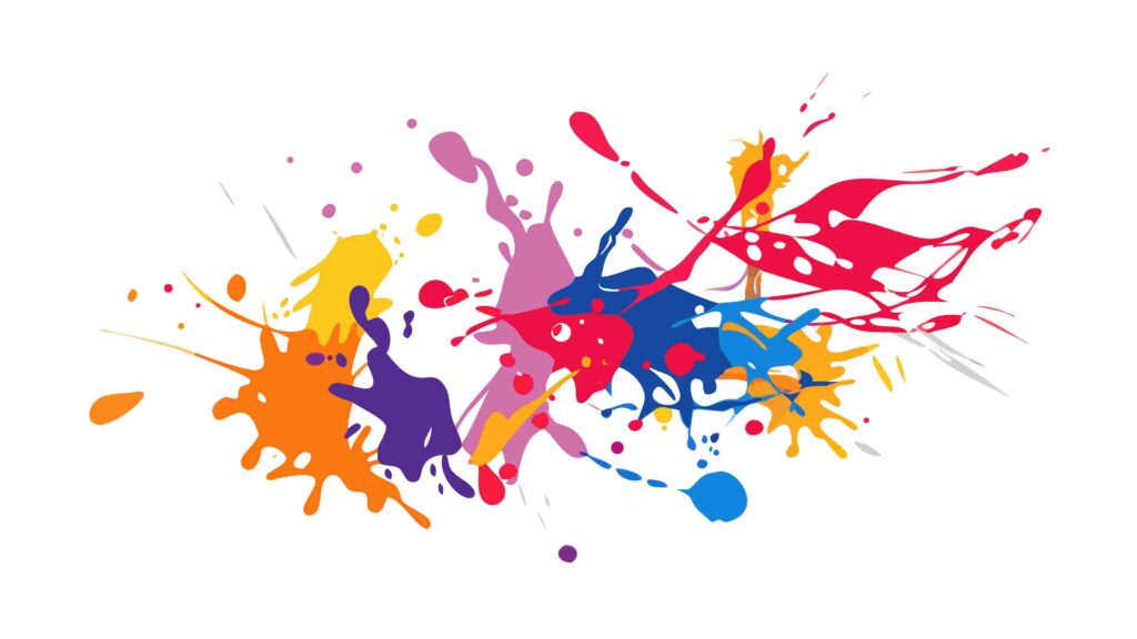 Explosive Abstract Vibrant Paint Splatter Design, vector design Generative AI