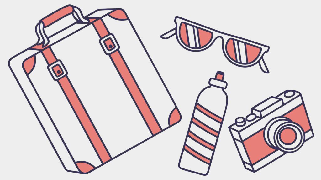 Essential Travel Gear for Your Next Adventure, vector design Generative AI