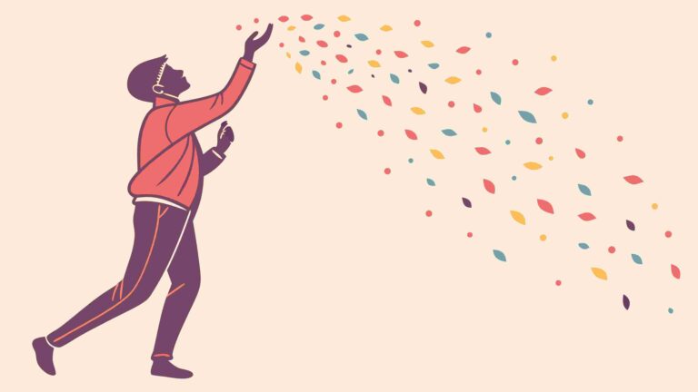 Cheerful Boy Throwing Confetti in Joyful Play, vector design Generative AI