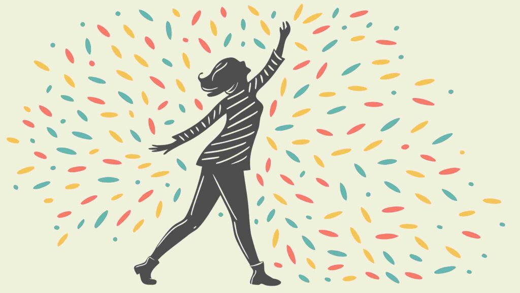 Dynamic Silhouette with Flowing Energy Particles, vector design Generative AI