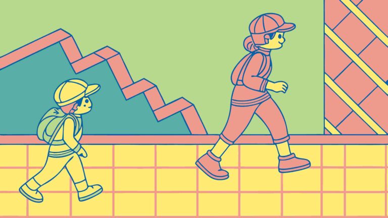 Figure Walking Upward on Dynamic Graph Abstract, vector design Generative AI