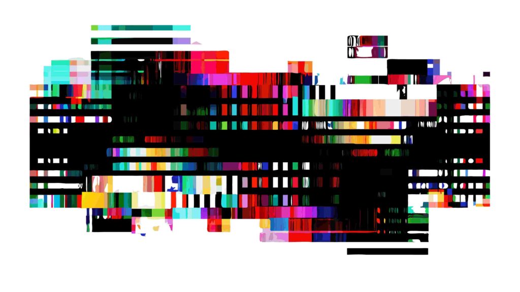 Abstract Glitch Effect Horizontal Digital Distortion, vector design Generative AI