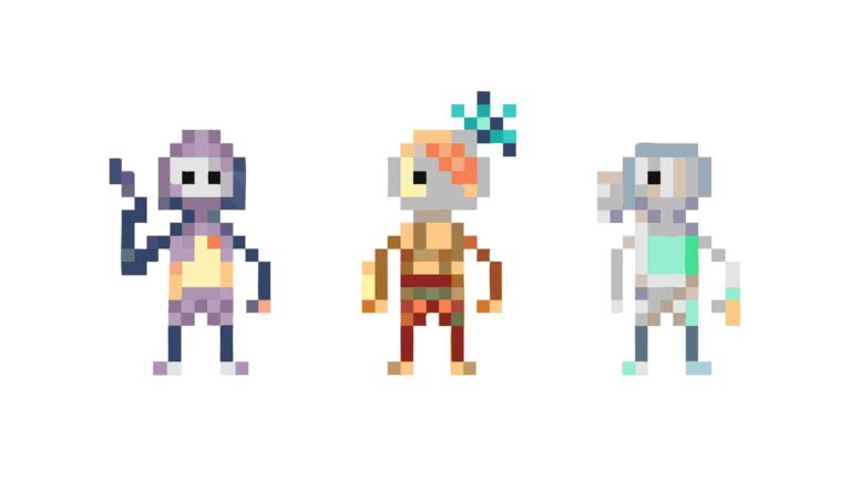 Retro Pixel Art Robot Characters Set, vector design Generative AI
