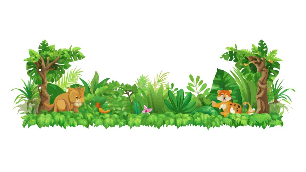 Enchanting Woodland Border with Forest Animals and Greenery, vector design Generative AI