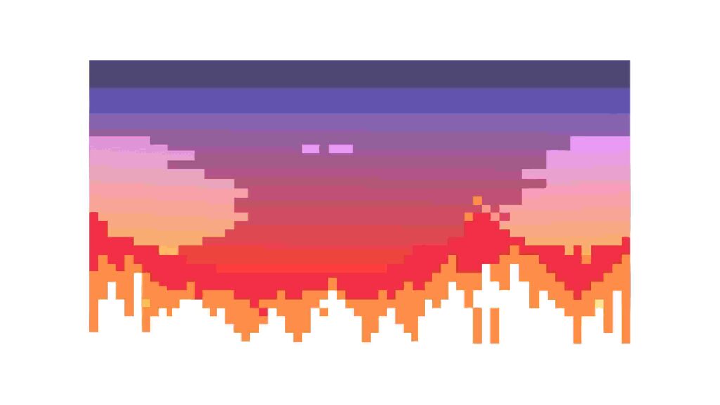 Vivid Pixelated Horizon Color Gradient, vector design Generative AI