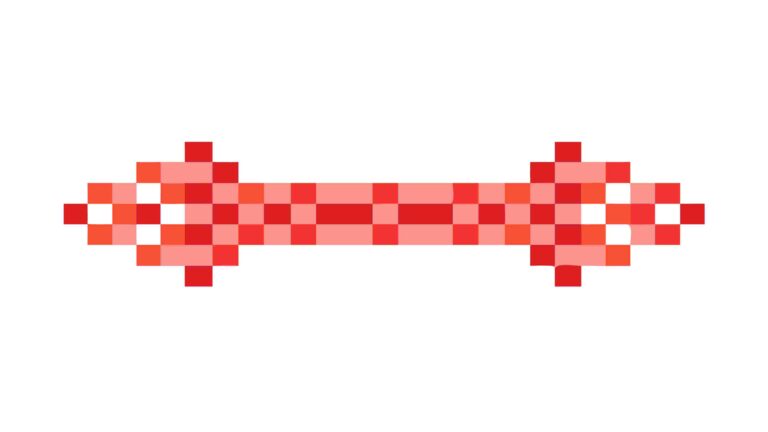Pixel Art Ribbon Banner Red and Black Checkerboard, vector design Generative AI
