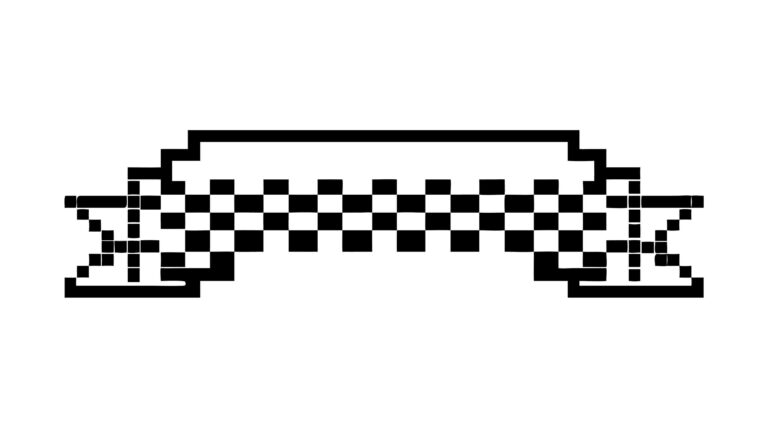 Dimensional Pixel Art Checkered Ribbon Banner, vector design Generative AI