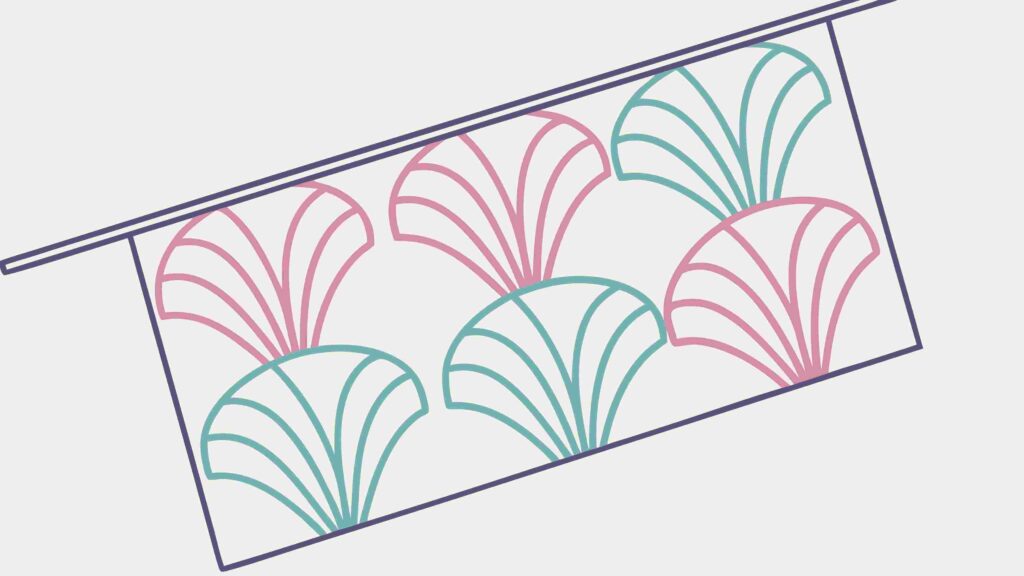 Decorative Geometric Fan Shell Pattern Design, vector design Generative AI
