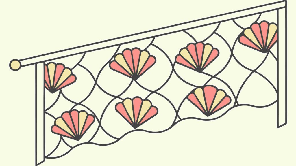 Decorative Screen with Geometric Fan Pattern, vector design Generative AI