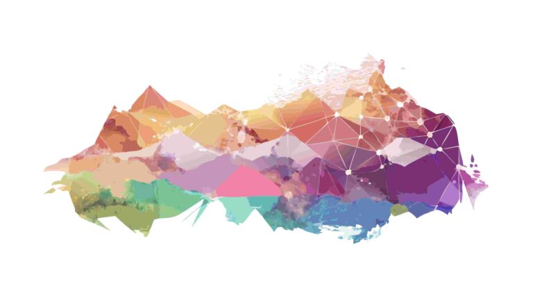 Abstract Low Poly Geometric Shapes Vibrant Hues, vector design Generative AI