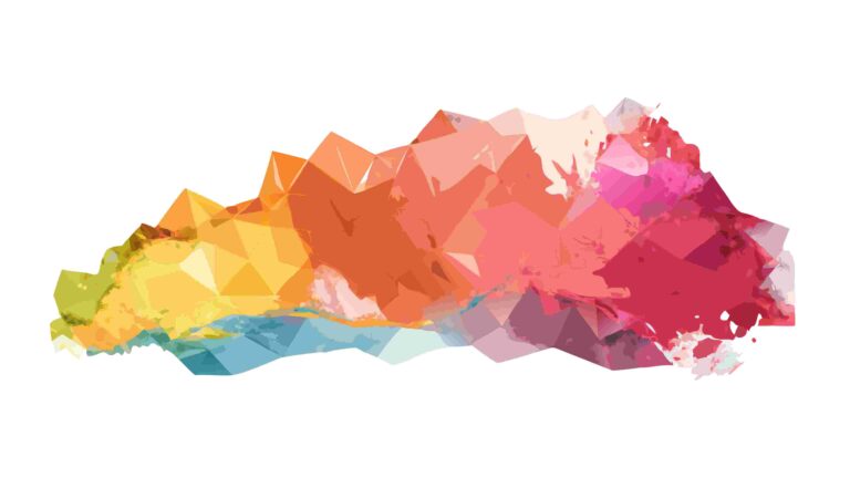 Warm Abstract Low Poly Geometric Shapes, vector design Generative AI