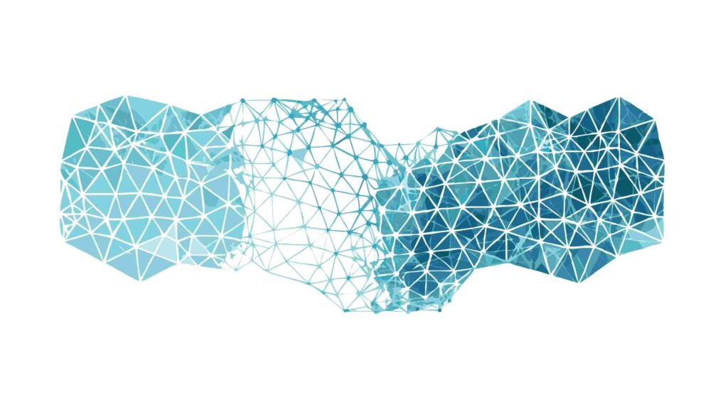 Abstract Low Poly Interconnected Network Grid, vector design Generative AI