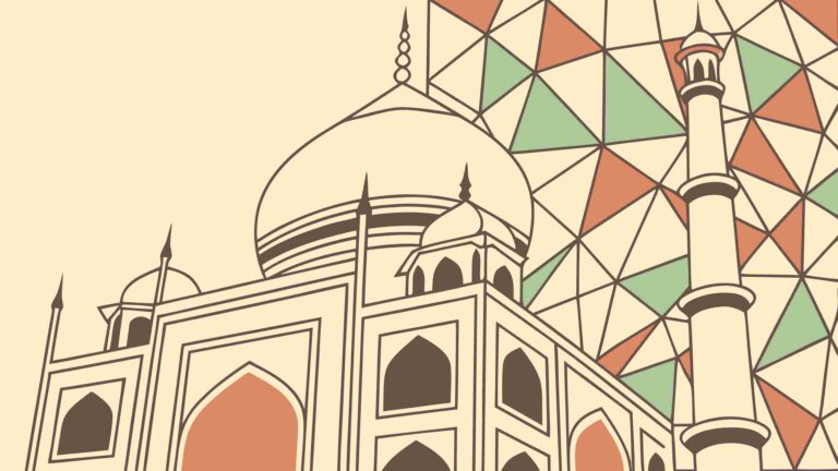 Intricate Indian Palace Building Vector Illustration, vector design Generative AI