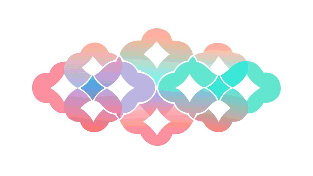Abstract Overlapping Pastel Geometric Cloud Pattern, vector design Generative AI