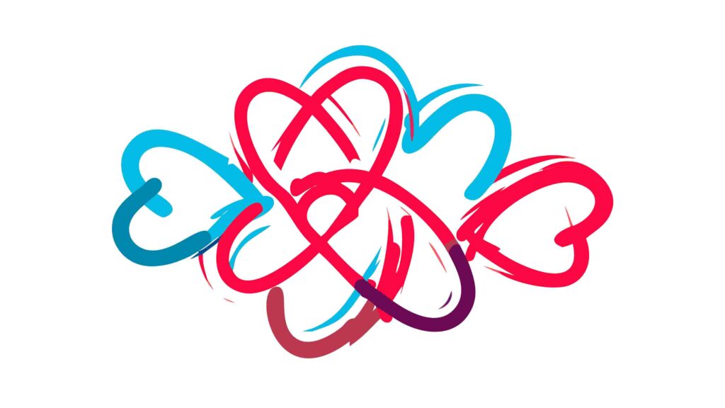 Intertwined Heart Shapes Abstract Vector Graphic, vector design Generative AI