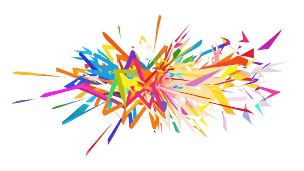 Abstract Vibrant Exploding Particle Burst Vector, vector design Generative AI