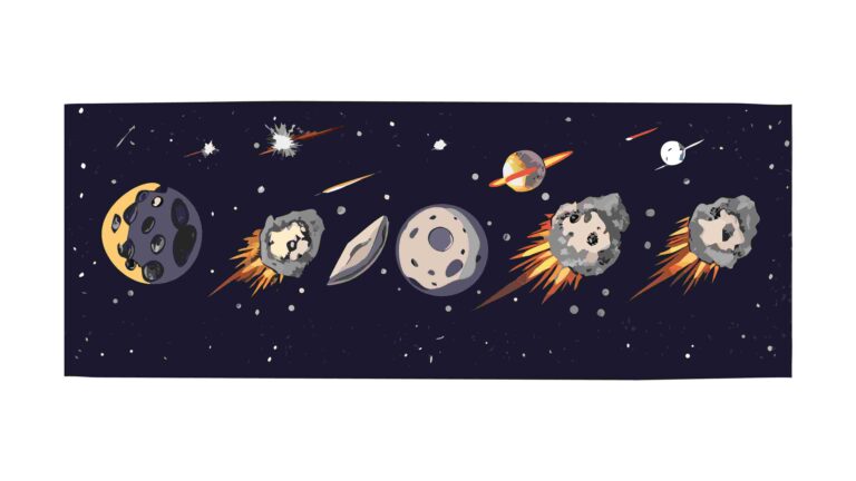 Meteor Shower Border Across the Cosmic Expanse at Night, vector design Generative AI