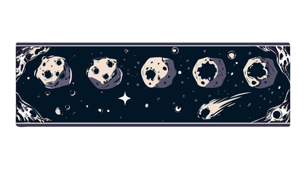 Abstract Cosmic Debris Field with Glowing Celestial Objects, vector design Generative AI