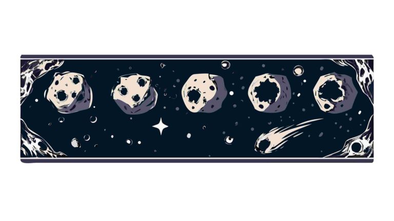 Abstract Cosmic Debris Field with Glowing Celestial Objects, vector design Generative AI