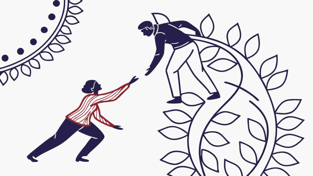 Collaborative Growth & Support Abstract Vector, vector design Generative AI