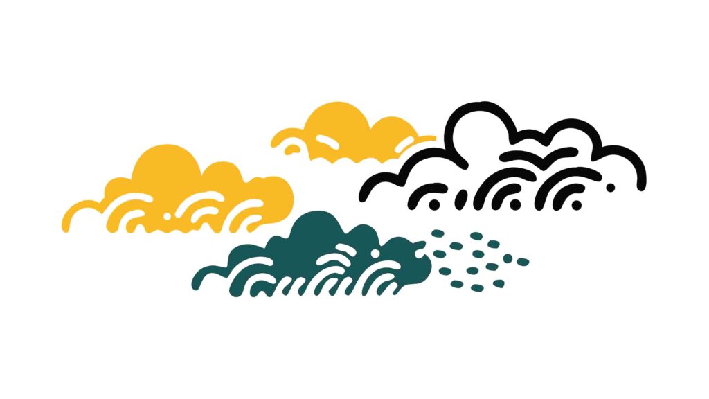 Abstract Cloud Shapes in Dynamic Movement Vector, vector design Generative AI