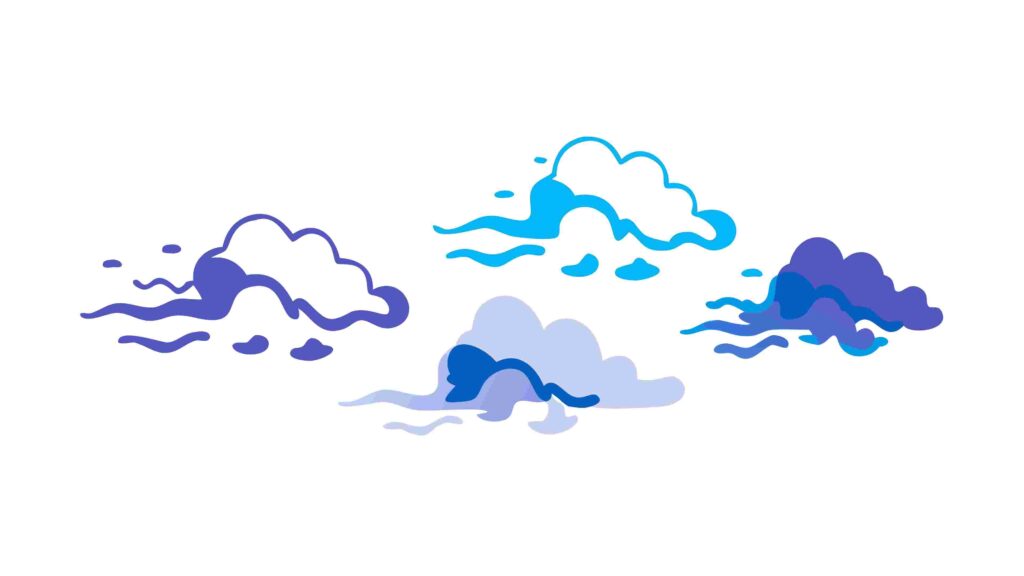 Abstract Colorful Cloud Formation Vector Graphic, vector design Generative AI