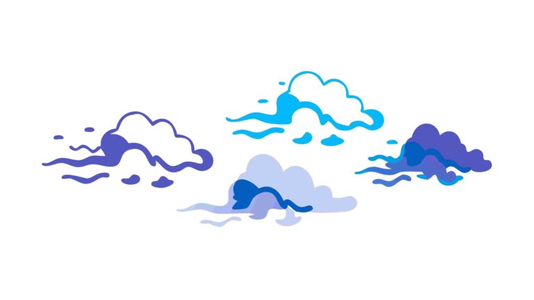Abstract Colorful Cloud Formation Vector Graphic, vector design Generative AI