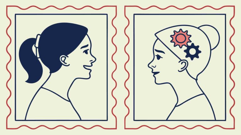 Woman Profile Communication Human Connection Vector, vector design Generative AI