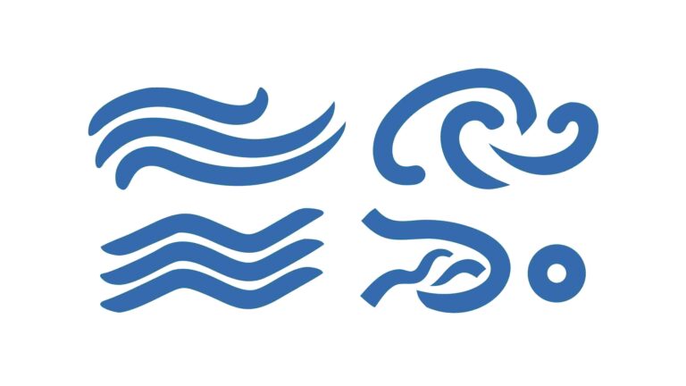 Abstract Water Elements Waves Splashes Vector Set, vector design Generative AI