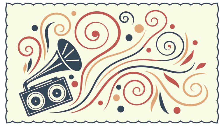 Vintage Phonograph Player with Abstract Swirls Vector, vector design Generative AI