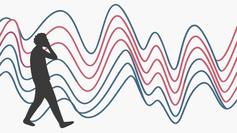Dynamic Person & Abstract Sound Waves Vector Art, vector design Generative AI